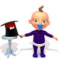 Baby Jake magician 3d illustration