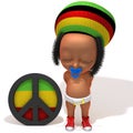 Baby Jake Rastafarian 3d illustration Royalty Free Stock Photo