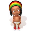 Baby Jake Rastafarian 3d illustration Royalty Free Stock Photo