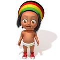 Baby Jake Rastafarian 3d illustration Royalty Free Stock Photo