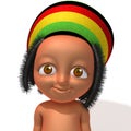 Baby Jake Rastafarian 3d illustration Royalty Free Stock Photo