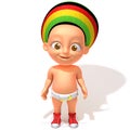 Baby Jake Rastafarian 3d illustration Royalty Free Stock Photo