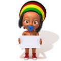 Baby Jake Rastafarian with white panel Royalty Free Stock Photo