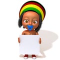 Baby Jake Rastafarian with white panel Royalty Free Stock Photo