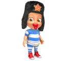 Baby Jake with russian fur hat 3d illustration