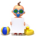 Baby Jake summer 3d illustration Royalty Free Stock Photo