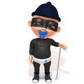 Baby Jake thief 3d illustration Royalty Free Stock Photo