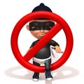 Baby Jake thief forbidden sign Royalty Free Stock Photo