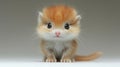 baby jerboa stands on plain white background highlighting its comically large back legs and fluffy tail. Its big round Royalty Free Stock Photo