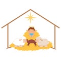 baby jesus born vector illustration