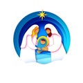 Baby Jesus Christ. Holy Child and Family. Mary and Joseph. Birth of Christ.Star of Bethlehem - East comet. Nativity Royalty Free Stock Photo