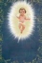 Baby Jesus, First Holy Communion background. Vertical Royalty Free Stock Photo
