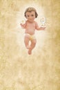 Baby Jesus, First Holy Communion, vertical background Royalty Free Stock Photo