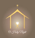 Baby Jesus in the manger.. Star of Bethlehem - east comet. Nativity graphics design with light pastel gradient. Merry Christmas Royalty Free Stock Photo