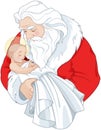 Santa and Baby Jesus Royalty Free Stock Photo