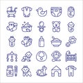 Baby and Kid icon set in line style design Royalty Free Stock Photo