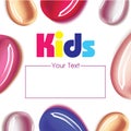 Baby kids children design template with place for text. Paint smears different colors strokes. Royalty Free Stock Photo