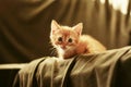 Baby kitten in sunset light Royalty Free Stock Photo