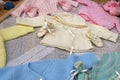 Baby knitted clothes;