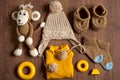 Baby knitted clothes and toys