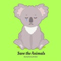 Baby Koala Feeling Sad. Save animals. Pray for Australia. Baby animal