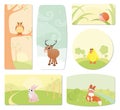 Baby labels with cartoon animals