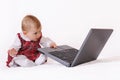 Baby and laptop Royalty Free Stock Photo