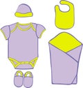 Baby Layette - vector illustration Royalty Free Stock Photo