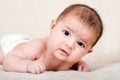Baby laying on belly Royalty Free Stock Photo