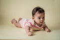 Baby laying on her belly in studio Royalty Free Stock Photo