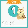 Baby learning cards, numbers with animals_1 Royalty Free Stock Photo