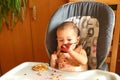 Baby led weaning - baby eating blueberries