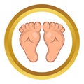 Baby legs icon, cartoon style