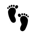 Baby footprint solid icon. vector illustration isolated on white. glyph style design, designed for web and app. Eps 10 Royalty Free Stock Photo