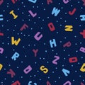 Baby letters seamless pattern. Vector alphabet background EPS 10.