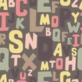 Baby letters seamless pattern. Vector alphabet background EPS 10.