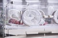 The baby lies in the incubator Royalty Free Stock Photo