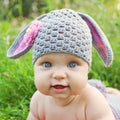 Baby like a bunny or sheep Royalty Free Stock Photo