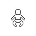 Baby line icon, outline vector sign, linear style pictogram isolated on white.