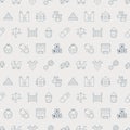 Baby line icon pattern set Royalty Free Stock Photo