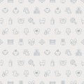 Baby line icon pattern set Royalty Free Stock Photo