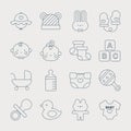 Baby line icon set Royalty Free Stock Photo