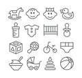 Baby line icons