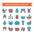 Baby Line Icons set colored 1 Royalty Free Stock Photo