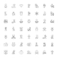 Baby linear icons, signs, symbols vector line illustration set Royalty Free Stock Photo
