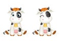 Baby little cow 3d cute calf toy cub cartoon character design vector illustration Royalty Free Stock Photo