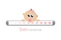 Baby loading bar with hearts and baby girl