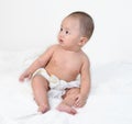 Baby looking up to find some things. Royalty Free Stock Photo