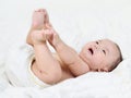 Baby looking up to find some things. Royalty Free Stock Photo