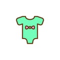 Baby loose jacket filled outline icon